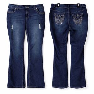Womens Lane Bryant Slim Boot Stretch Jeans Size‎ 18 Blue Western Rodeo